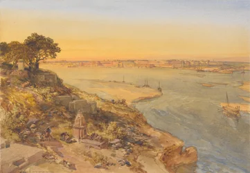 Allahabad, vanaf de rechteroever van de Jumna