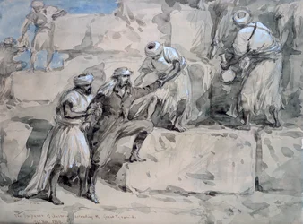 De Keizer van Oostenrijk Beklimt de Grote Piramide, Egypte, 1869