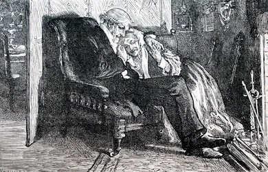 Een ouder echtpaar. Door William Small, een Engelse illustrator. 1880 (gravure)