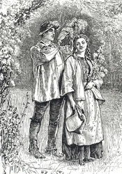 Gravure met de kroning van de Meikoningin