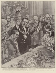 Het banket voor Lord Kitchener in het Mansion House, de gezondheid van de Sirdar