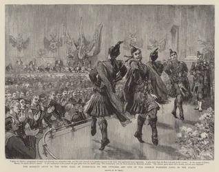 Het Banket in de Muziekzaal in Edinburgh voor de Officieren en Mannen van de Duitse Oorlogsschepen die in de Forth Liggen