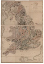 Delineatie van de Strata van Engeland en Wales met een Deel van Schotland De eerste geologische kaart