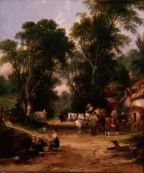Dorpsscène met figuren