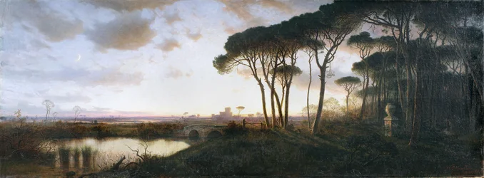 Kasteel van Ostia gezien vanuit het dennenbos van Castel Fusano, 1881