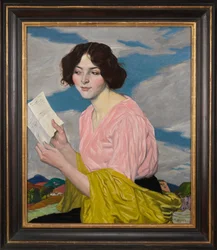 De liefdesbrief (Portret van Dora Labbette) ca. 1918