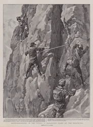 Bergbeklimmen in Tirol, een gevaarlijke klim op de Dolomieten