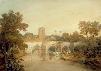 Bromfield aan de rivier Onny, nabij Ludlow, Shropshire