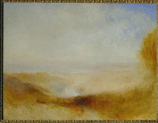 Landschap met rivier en baai in de verte