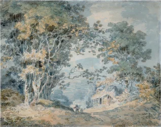 Landlieden op een landweg bij Hindhead, Surrey