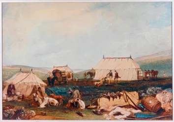 Jachtgezelschap op de heide