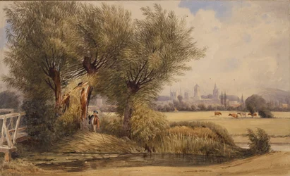 Uitzicht op Oxford vanaf de Rivier, vroege 19e eeuw