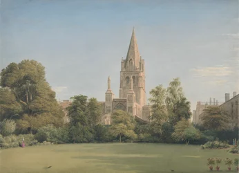 Uitzicht vanaf de Tuin van de Decaan, Christ Church, Oxford