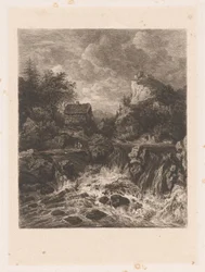 Landschap met een waterval