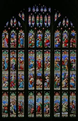 De Geboorte en het thema van de Doop, 1859 (glas-in-lood)