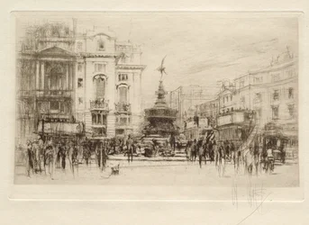 Piccadilly Circus, zicht in de richting van Lower Regent Street, met het Criterion Theatre erachter