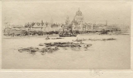 De Theems vanaf Waterloo - Gezicht op de St Paul