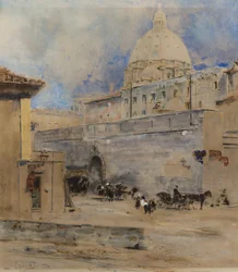 Het Vaticaan: het Heilig Officie en de Koepel van Sint-Pieter, Rome