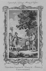 Caractacus verraden in de handen van de Romeinen door Cartismandua