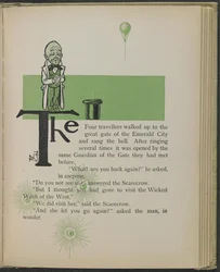 Illustratie uit "De wonderbaarlijke tovenaar van Oz" door Lyman Frank Baum