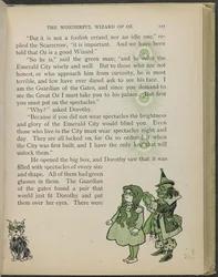 Illustratie uit "De wonderbaarlijke tovenaar van Oz" door Lyman Frank Baum