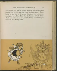 Illustratie uit "De wonderbaarlijke tovenaar van Oz" door Lyman Frank Baum