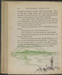 Illustratie uit "De wonderbaarlijke tovenaar van Oz" door Lyman Frank Baum