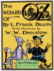 "De tovenaar van Oz" door Frank Baum (1856-1919): frontispice van de eerste editie gepubliceerd in 1900 met illustraties van W.W. Denslow. 1900