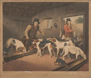 Vossenjacht: Raby-meute / De foxhounds van de graaf van Darlington in hun kennel