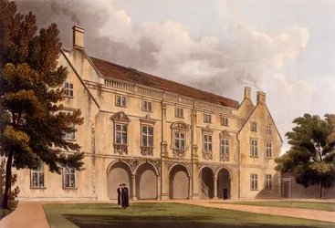 Exterieur van de Bibliotheek van Magdalene College, Cambridge, uit 