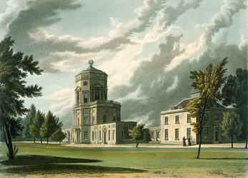 Exterieur van Het Astronomisch Observatorium, illustratie uit de Geschiedenis van Oxford