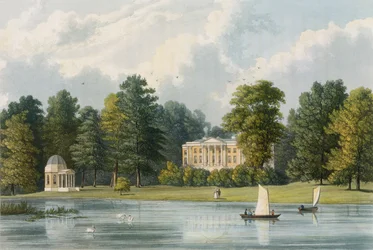 Hampton House, gegraveerd door Richard Gilson Reeve, gepubliceerd 1828