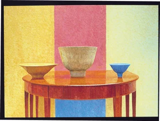 Stilleven, drie Lucie Rie kommen