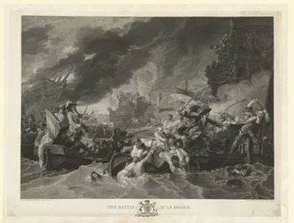 De zeeslag bij Kaap La Hogue, 1692
