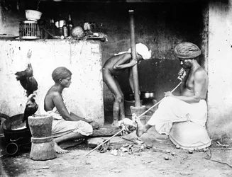 Een Indiase keuken, ca. jaren 1870