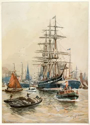 De haven van Hamburg, 20e eeuw (afbeelding)