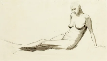 Zittende naakt, c.1919