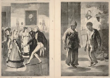 Einde van de oorlog--Hulls overwinning, 1814/Slot van de oorlog--Babylon is gevallen, 1865, uit Frank Leslie