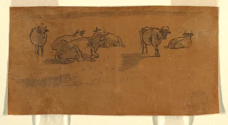 Tekening, koeien in een weide, ca. 1872