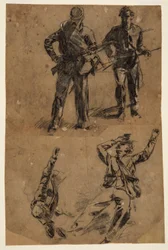 Tekening, Studies van soldaten, 1863-65