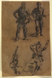 Tekening, Studies van soldaten, 1863-65