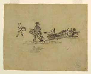 Tekening, Twee vissers, Engeland, 1881-82