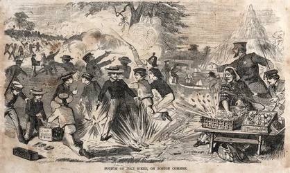 Vierde juli scène, op Boston Common, 1859