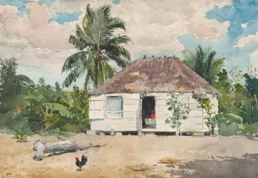 Inheemse hut in Nassau, 1885