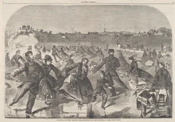 Schaatsen op de Dames Schaatsvijver in Central Park, New York