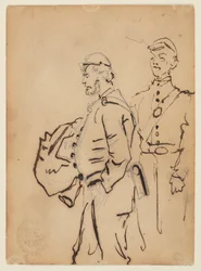 Schetsen van soldaten