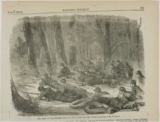 Het leger van de Potomac - Onze buitenpiket in het bos