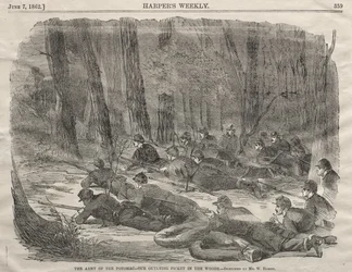 Het Leger van de Potomac - Onze vooruitgeschoven wachtpost in het bos