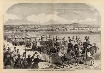 The Grand Review at Camp Massachusetts, Near Concord, 9 september 1859, uit Harper