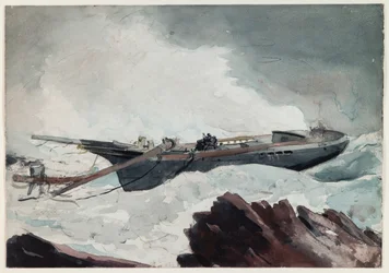 De schipbreukeling, c.1900-10 (aquarel  houtskool op papier)